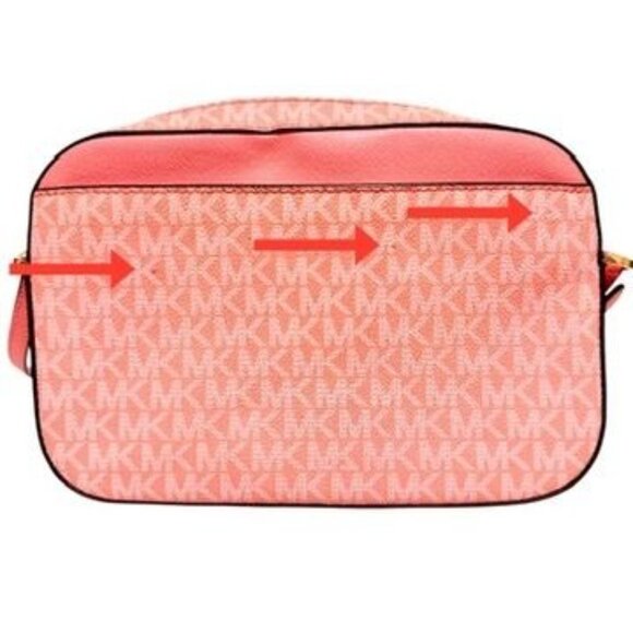 MICHAEL KORS Jet Set East West Large Logo Crossbody Bag Chain Grapefruit Pink - Picture 4 of 14